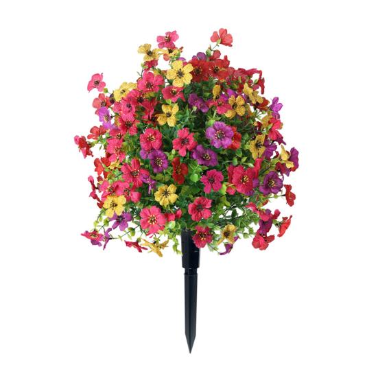 

Artificial Violet Topiary Ball with Ground Spike for Outdoor Faux Violet Shrub Bushes Realistic UV Resistant Fake Plants for Garden Yard Front Porch 1pc