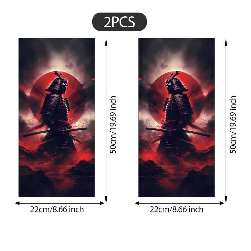 

2 PCS Samurai Car Stickers Auto B Pillar C Pillar Waterproof Decoration Cover Scratch DIY Doors Pillar Sunscreen Vinyl Decals TM165 22x55cm-2PCS