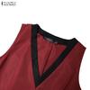 ZANZEA Women Casual V-Neck Elegant Sleeveless A-line Dress