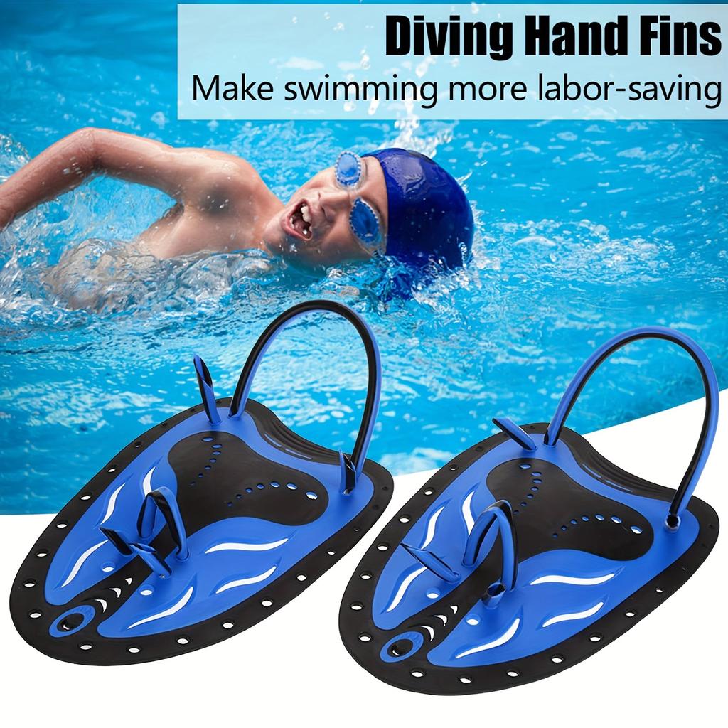 1 Pair Swim Hand Paddles, Professional Swimming Webbed Golves, For Water Sports Training