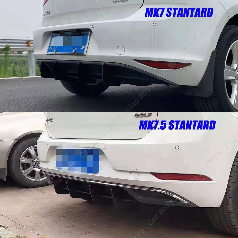 For Volkswagen Golf 7 7.5 MK7 MK7.5 Standard TSI TDI 2012-2019 High Quality Rear Bumper Diffuser Rear Side Splitters Spoiler Lip