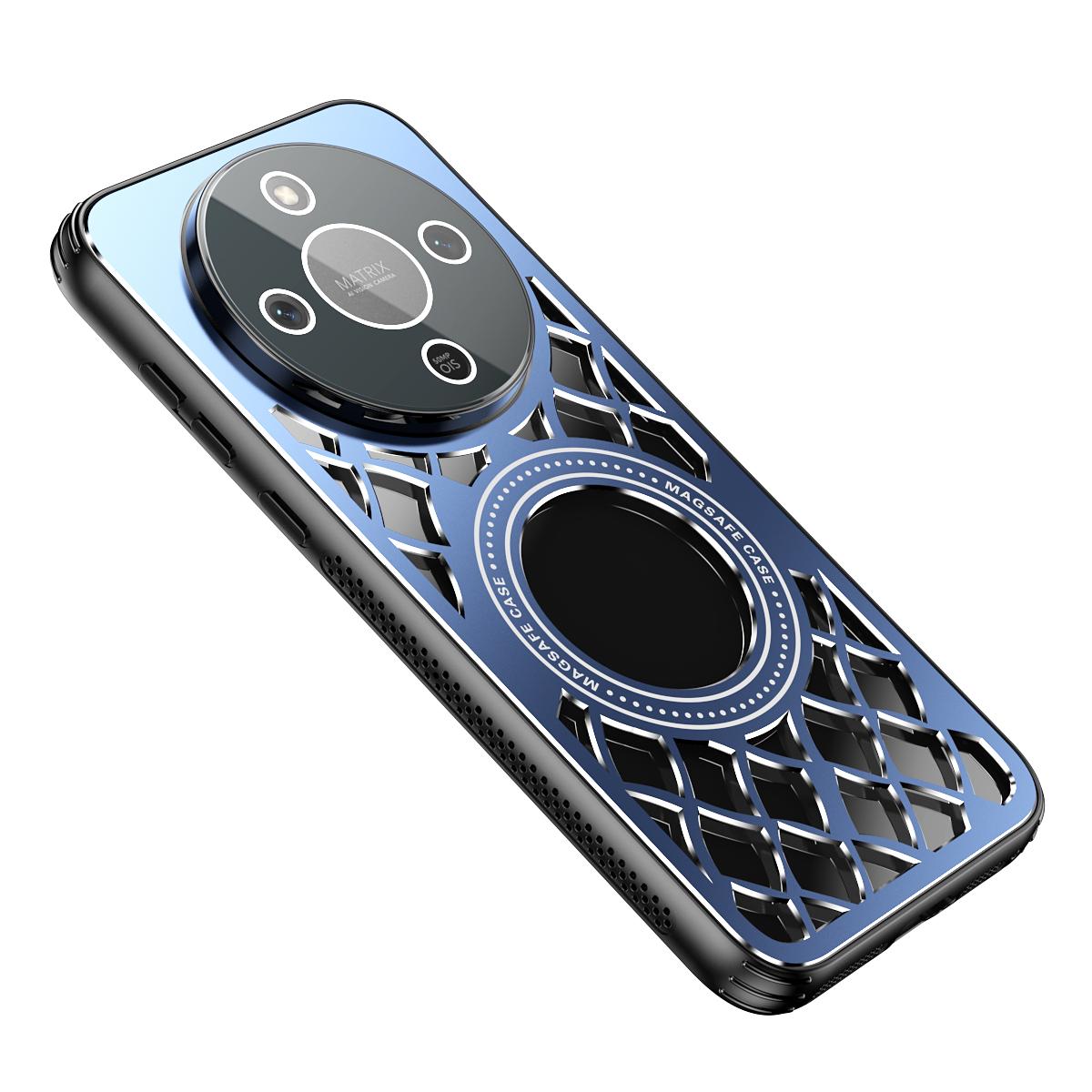 

Чехол из алюминиевого сплава с магнитным креплением для отвода тепла Honor X9D для Honor Magic 8 Lite, беспроводная зарядка, защитная пленка для объектива, противоударный чехол для X70 X9D Honor X9D синий