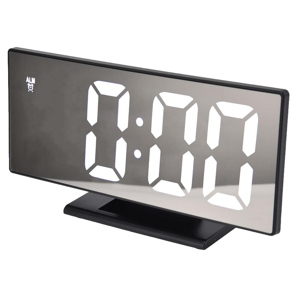 Digital Alarm Clock LED Mirror Screen USB Charging Automatic Dimming Electronic Clock for Bedroom