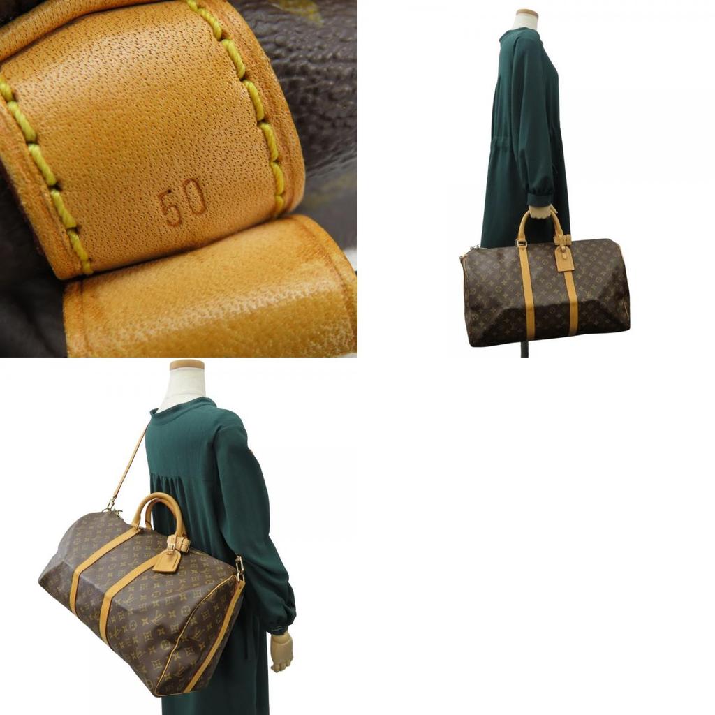 Used LOUIS VUITTON Boston Bag Kiepol 50 Bandriere M41416 Monogram Brown Travel