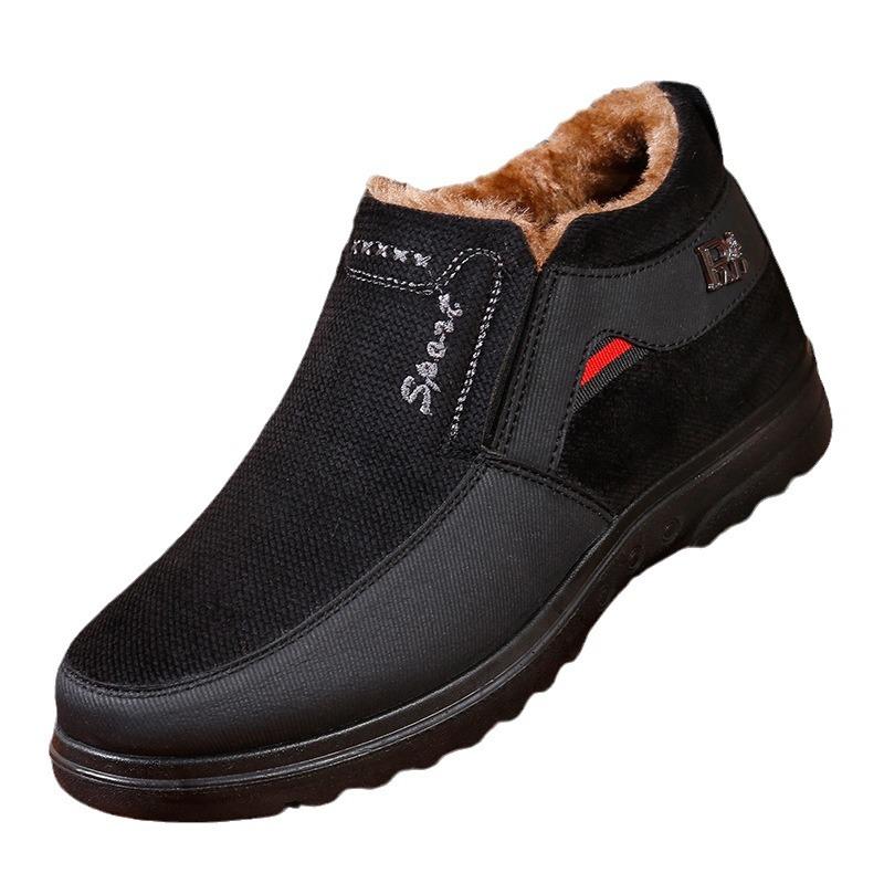 Winter Thick Men's Plus Size Men's Boots Warm Waterproof Anti Slip Snow Boots Plush Dad Casual Cotton Shoes with Added Plush