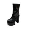 Fashion 14CM Women's Sexy Winter Black Boots Platfrom Boot Women Fashion Shoes Thick High Heel Boots Black Ankle Boots Heels Women