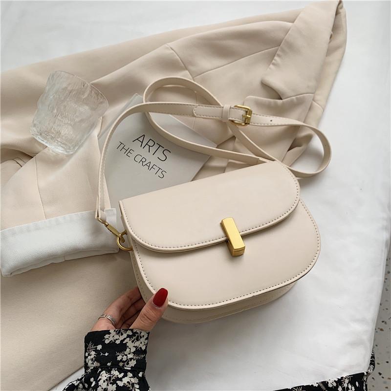 Trendy High-quality Women s Bag 2023 Autumn Winter New Korean Style Saddle Bag белый