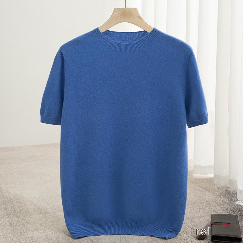 

Men s Plus Size Short Sleeve Wool Knit Sweater XXL