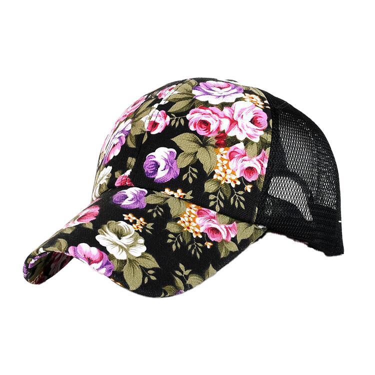 New women's small floral hat hot-selling baseball cap spring and summer travel sunscreen sunshade mesh cap cap cap