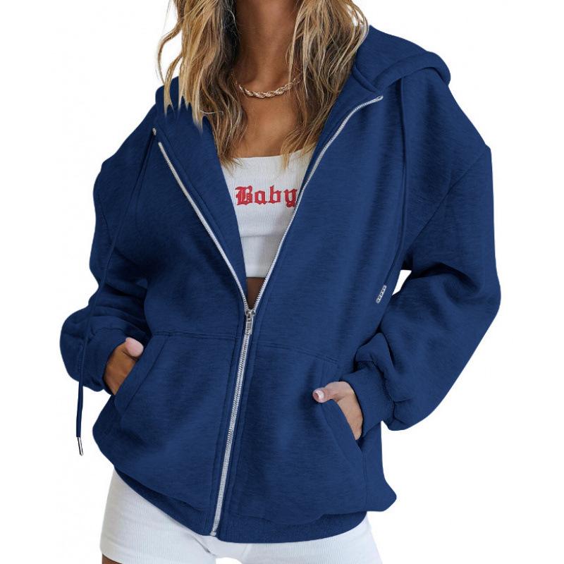 2024 Unisex Plus Velvet Hooded Sweatshirt Cardigan Zipper Windbreaker Casual Top