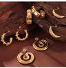European & American C-Shaped Geometric Stud Earrings - Gold-Plated Titanium Steel Niche Design for Women