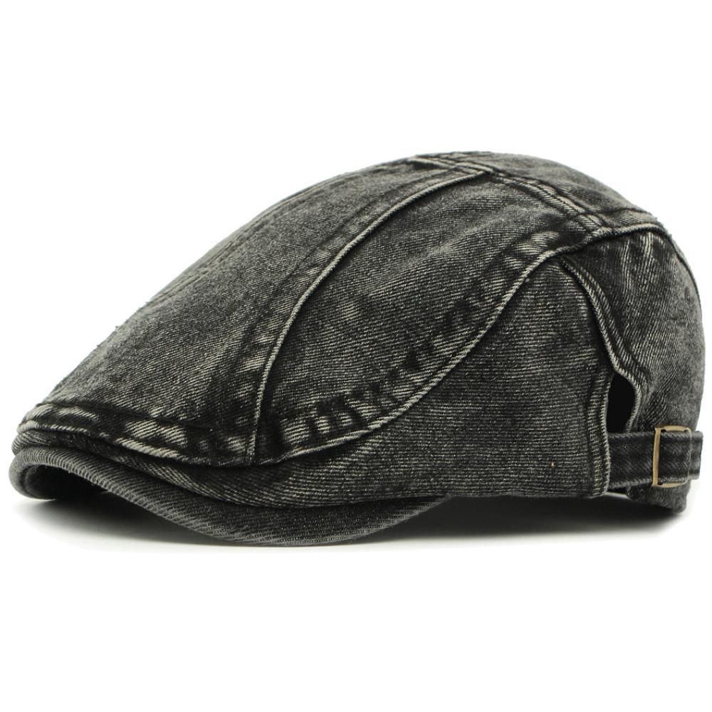 HT4804 Mens Berets Women Spring Summer Autumn Denim Cap Artist Painter Beret Hat Male Female Ivy Flat Cap Adjustable Beret Cap