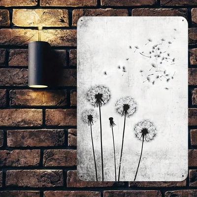 Timeless Rustic Dandelion 8x12 Inch Aluminum Sign Outdoor Patio Garage Home Wall Decor