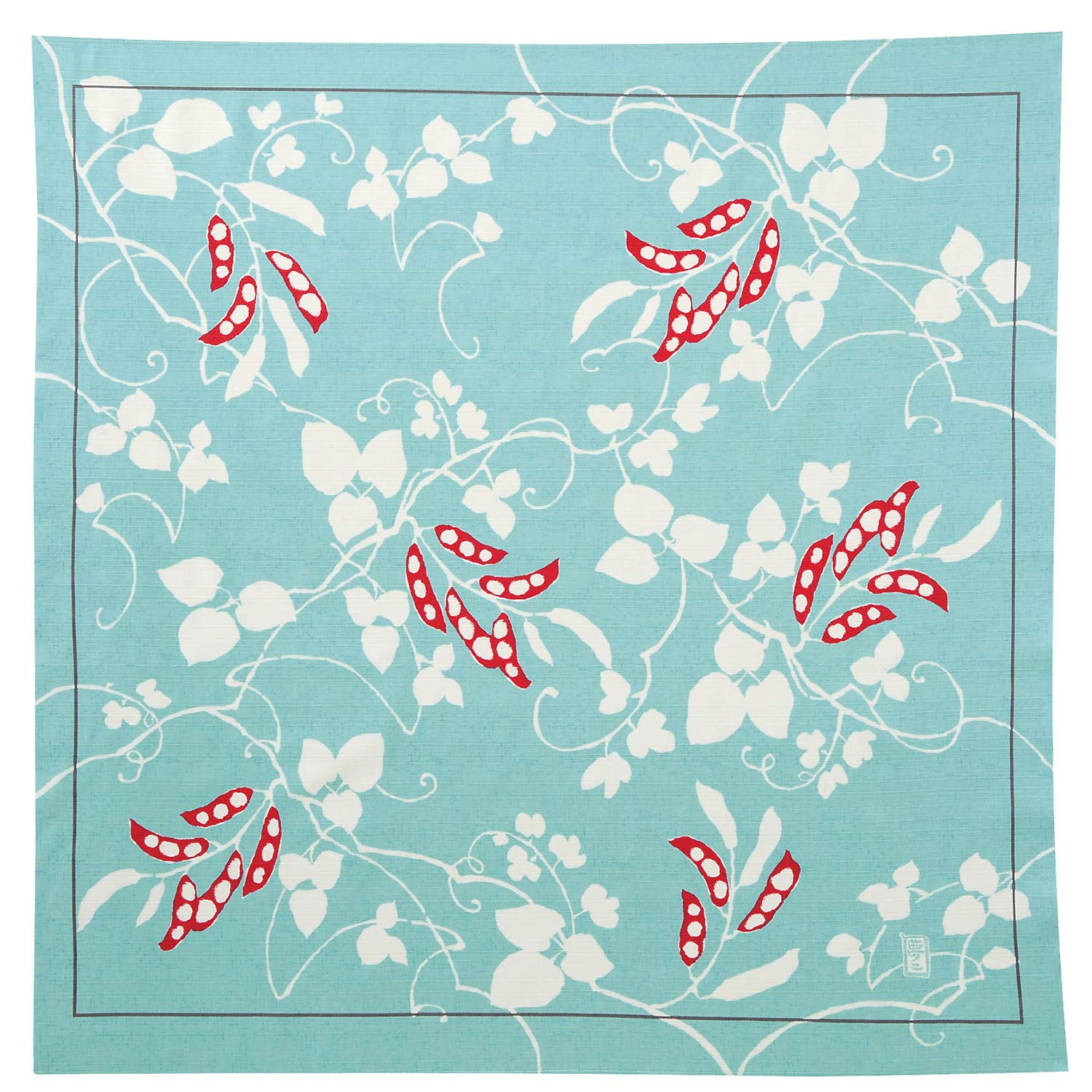 

Musubi Furoshiki (24cm Wide) by Yumeji Takehisa, Mame (Bean) and Sage (90cm) Cotton