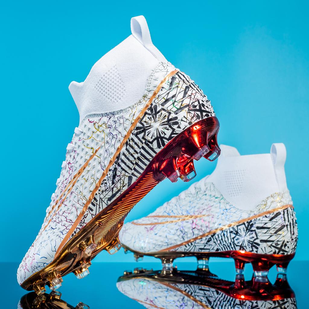 Pánské fotbalové kopačky Profesionální vysoké prodyšné atletické fotbalové boty, Venkovní fotbalové tréninkové boty pro FG AG Muži