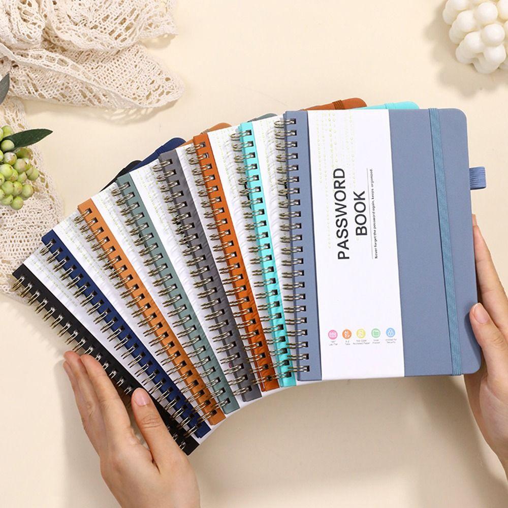 with Letter Tags Codebook with Pen Holder Strap Password Recording Coil Book Durable Note Book