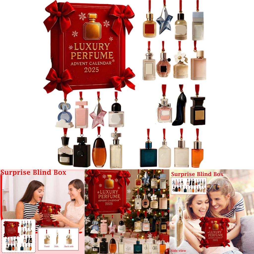 Calendrier de l'Avent de Noël Parfums avec Suspensions Acryliques Pour Cadeaux de Fêtes et Célébrations