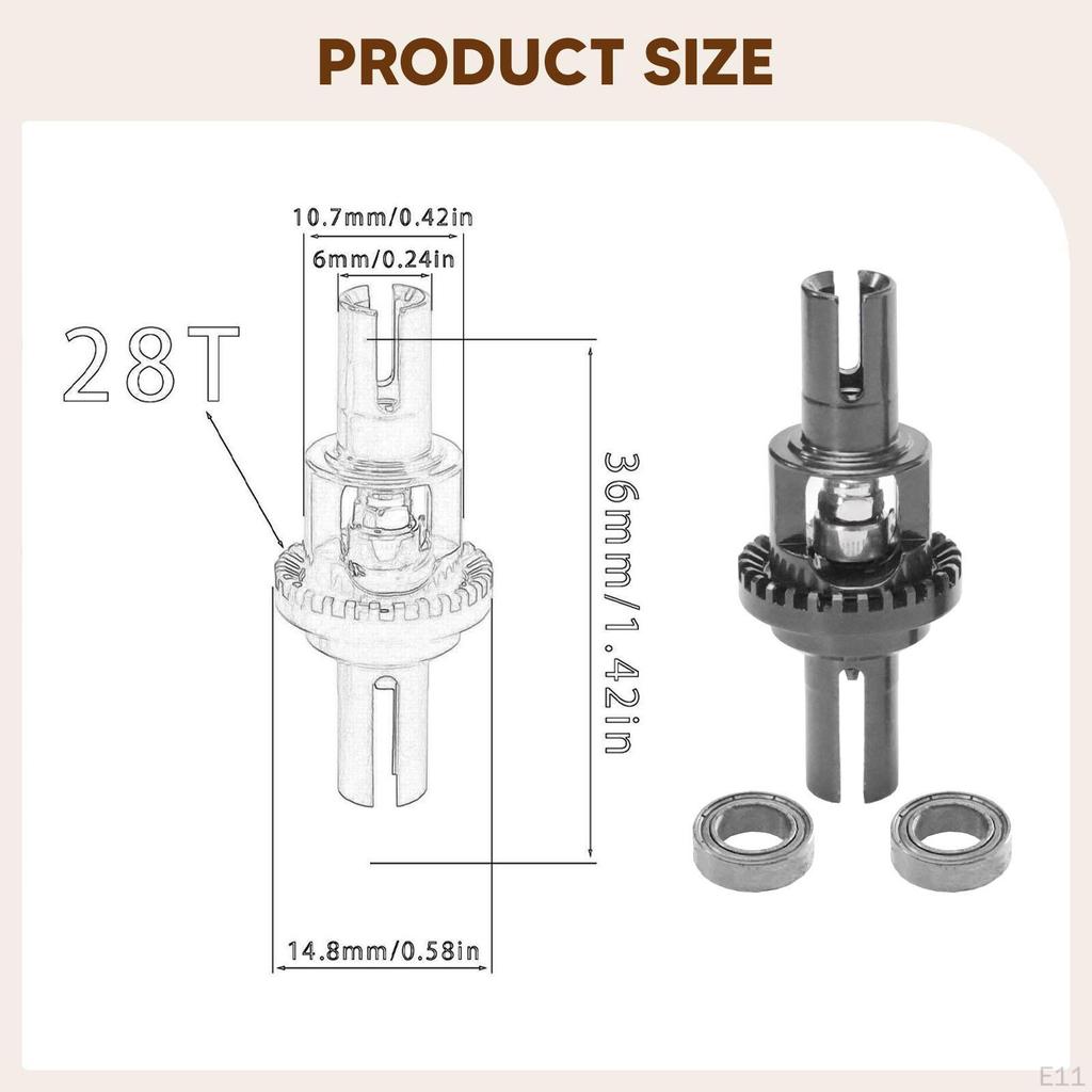 1:28 RC Car Differential Assembly Accessory Modification Aluminum Alloy Replacement