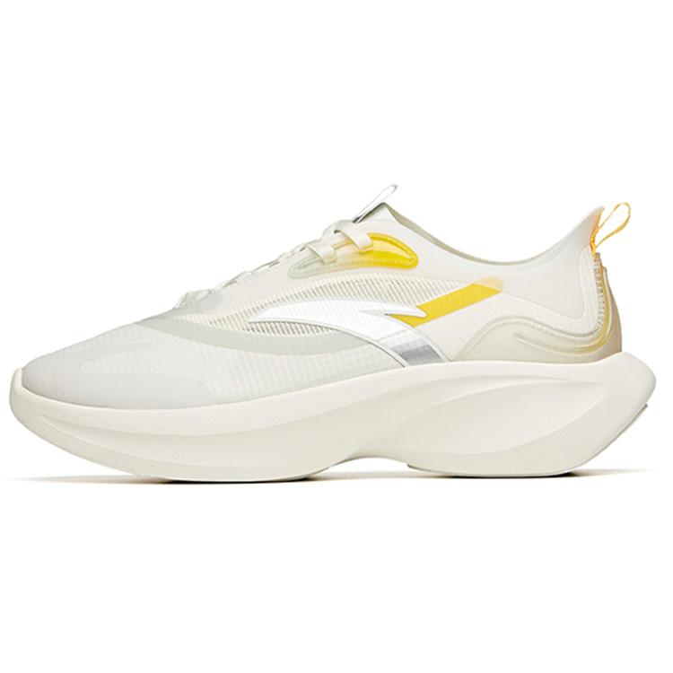 New Anta Leaf 1.0 Low Top Running Shoes Women's White Yellow Silver 922125520-1