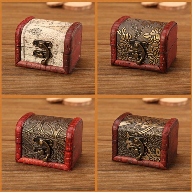 Wooden Jewelry Boxes Handmade Decorative Treasure Trinket Chests Storage Organizer Wood Holder Case Box for Ring Earring Necklace Keepsake Ceremony