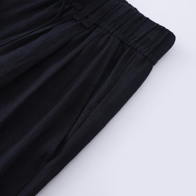 La Chapelle Women's Linen Blend High-Waisted Wide-Leg Pants