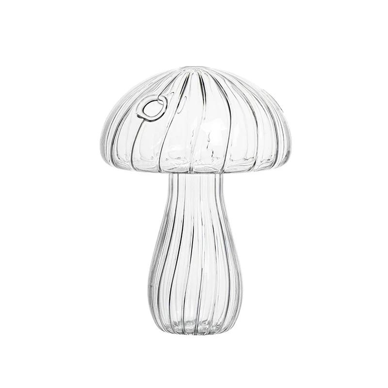 Transparent Jelly Color Mushroom Glass Vase Aromatherapy Bottle Home Small Vase Hydroponic Flower Pot Simple Table Decoration