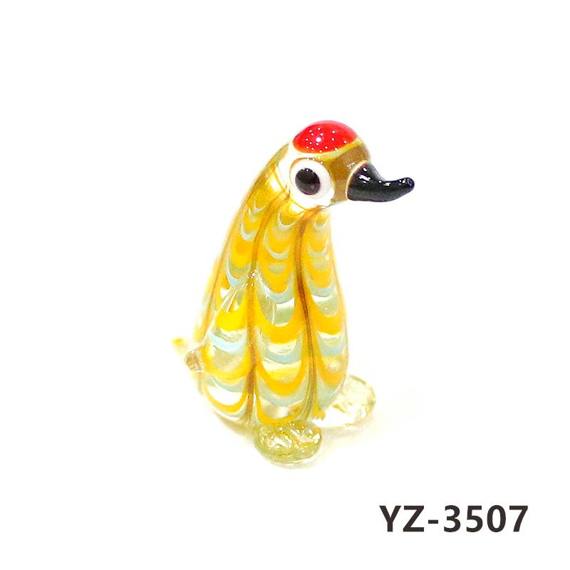 Colorful Cute Glass Duck Mini Figurine Craft Ornament Easter Animal Tiny Statues Home Table Micro Fairy Garden Decor Accessories