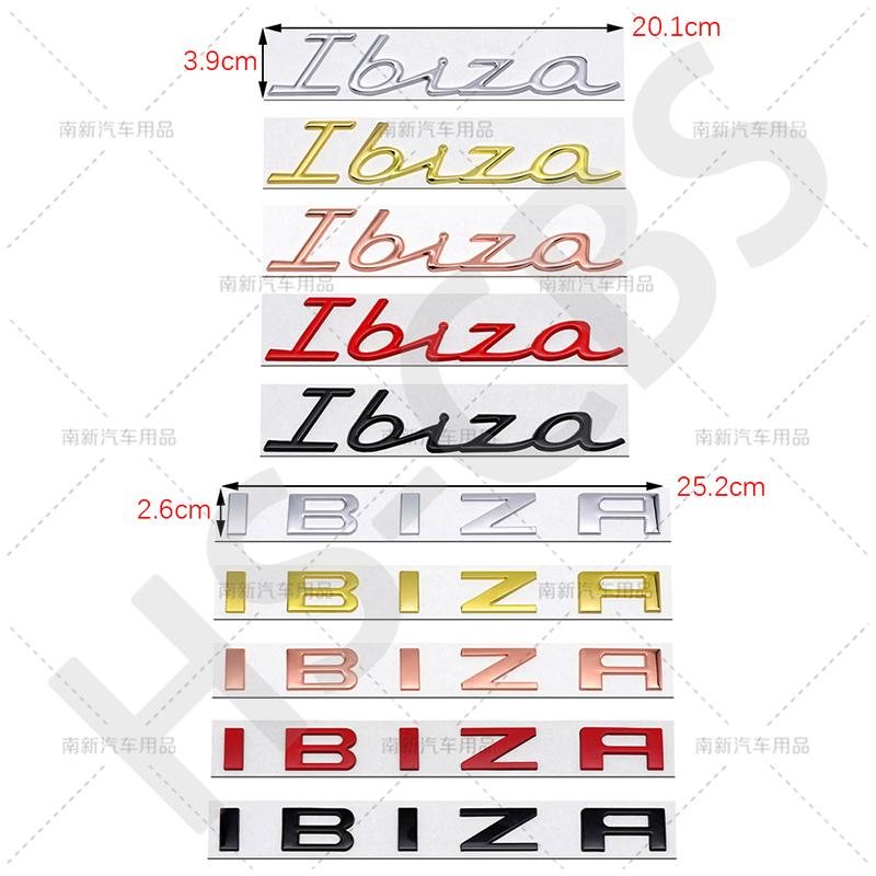 3D Metal Ibiza Emblem Car Rear Trunk Stickers Auto Body Decal Badge For Ibiza Letter Logo Decal Stickers Car Styling Accessories