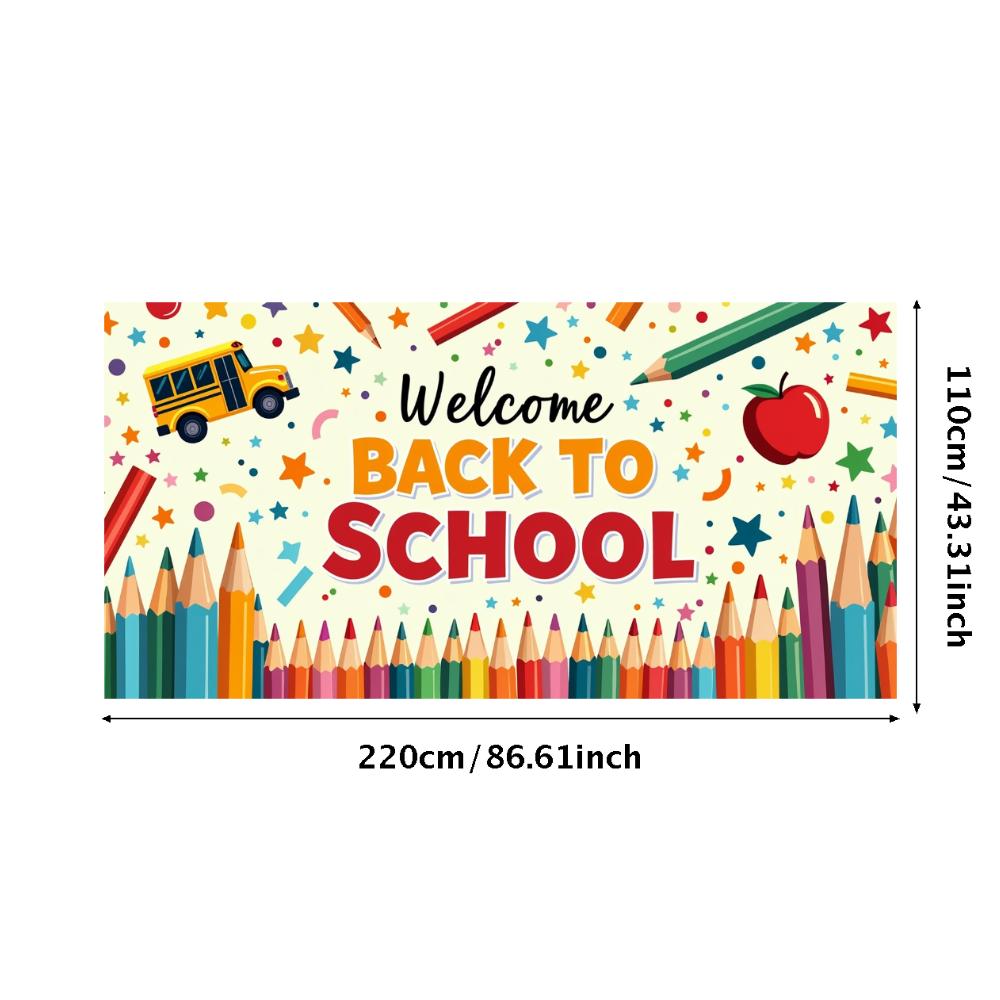 Willkommen zurück zur Schule Banner Hintergrund für Klassenzimmerdeko Kinder Schulfest Veranstaltung Hintergrunddekorationen Foto-Requisiten