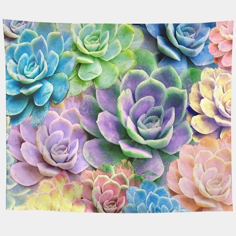 Succulent Potted Plant Decorative Tapestry Home Wall Living Room Office Decorative Tapestry