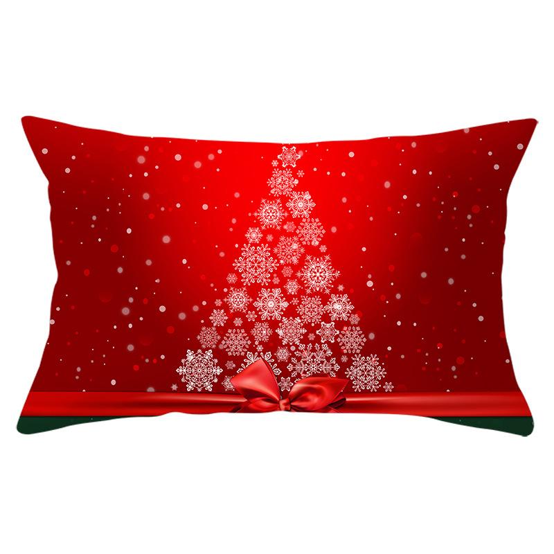 Christmas Simple Print Series Peach Skin Waist Pillowcase Home Sofa Pillowcase Office Pillowcase