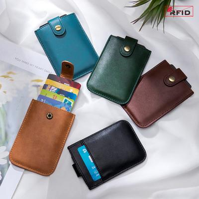 Classic Retro Pull Card Bag RFID Ultra-thin Multi-card Card Holder Portable Compact Business Card Bag Men