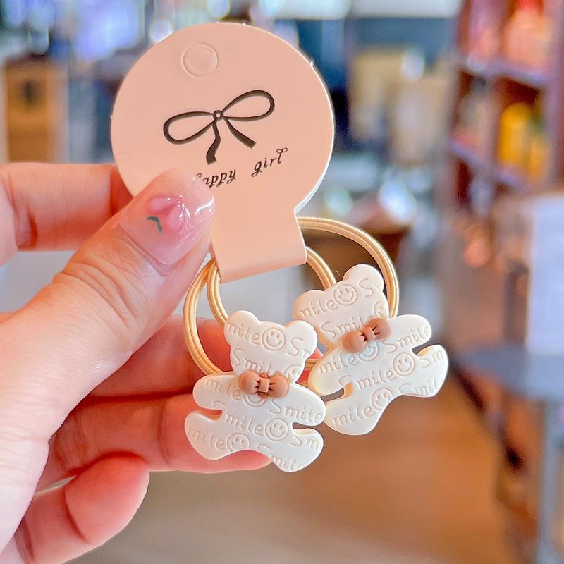 2PCS Cartoon Rabbit Bear Animals Cute Kids Elastic Hair Bands Children Hair Ties Girls Hair Accessories Baby Headdress