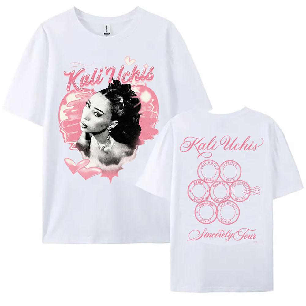 Album Sincerely KALI UCHIS Singer Tshirts Summer Unisex Streetwear Short Sleeve Cotton O-neck T-shirt Fashion Casual Women Tees