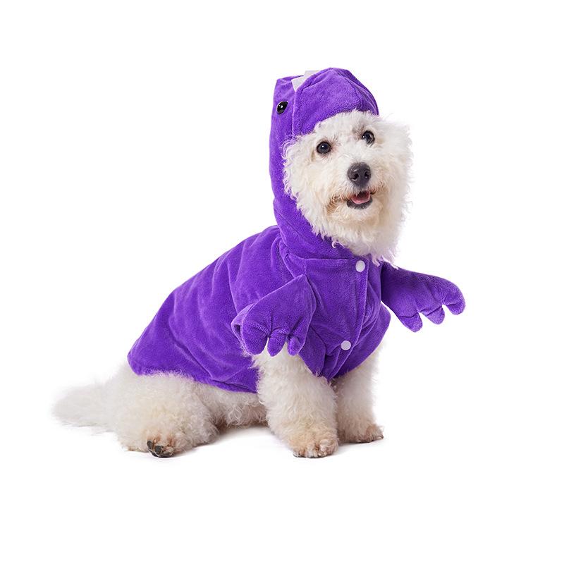Halloween Dinosaur Transformation Dog Costume, Small Dog and Cat Pet Clothing