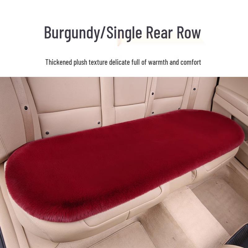 Universal Plush Car Seat Cushion - Thick, Warm, Non-Slip Rabbit Hair for Autumn & Winter