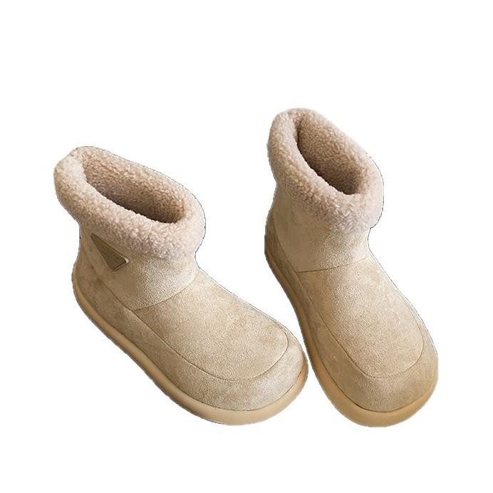 [Fanfna] Retro thick-soled non-slip snow boots for women's 2025 new autumn versatile soft-soled velvet cotton slippers