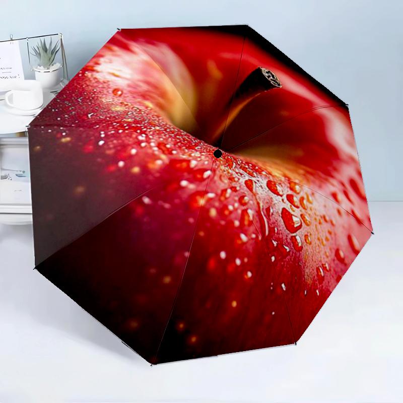 Wet Apple Close-up 8-Frame for Travel, camping, Casual Lightweight Portable Umbrella, Essential for every family Holidays Birthday Gift