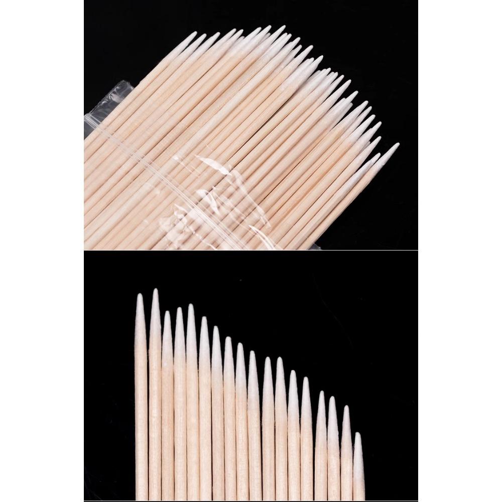 100/300/500Pcs  Wood Cotton Swab Clean Sticks Bud Tip Wooden Cotton  Manicure Detail Corrector tattoo clean,Tattoo accessories