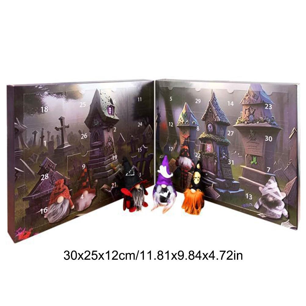Halloween Advent Calendar Cartoon Gnome Doll Countdown Calendar Props Collectible Tabletop Ornaments Halloween Decoration 2025