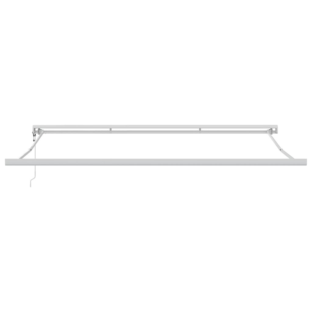 Retractable Awning Green and White 400 X 300 Cm Fabric and Metal