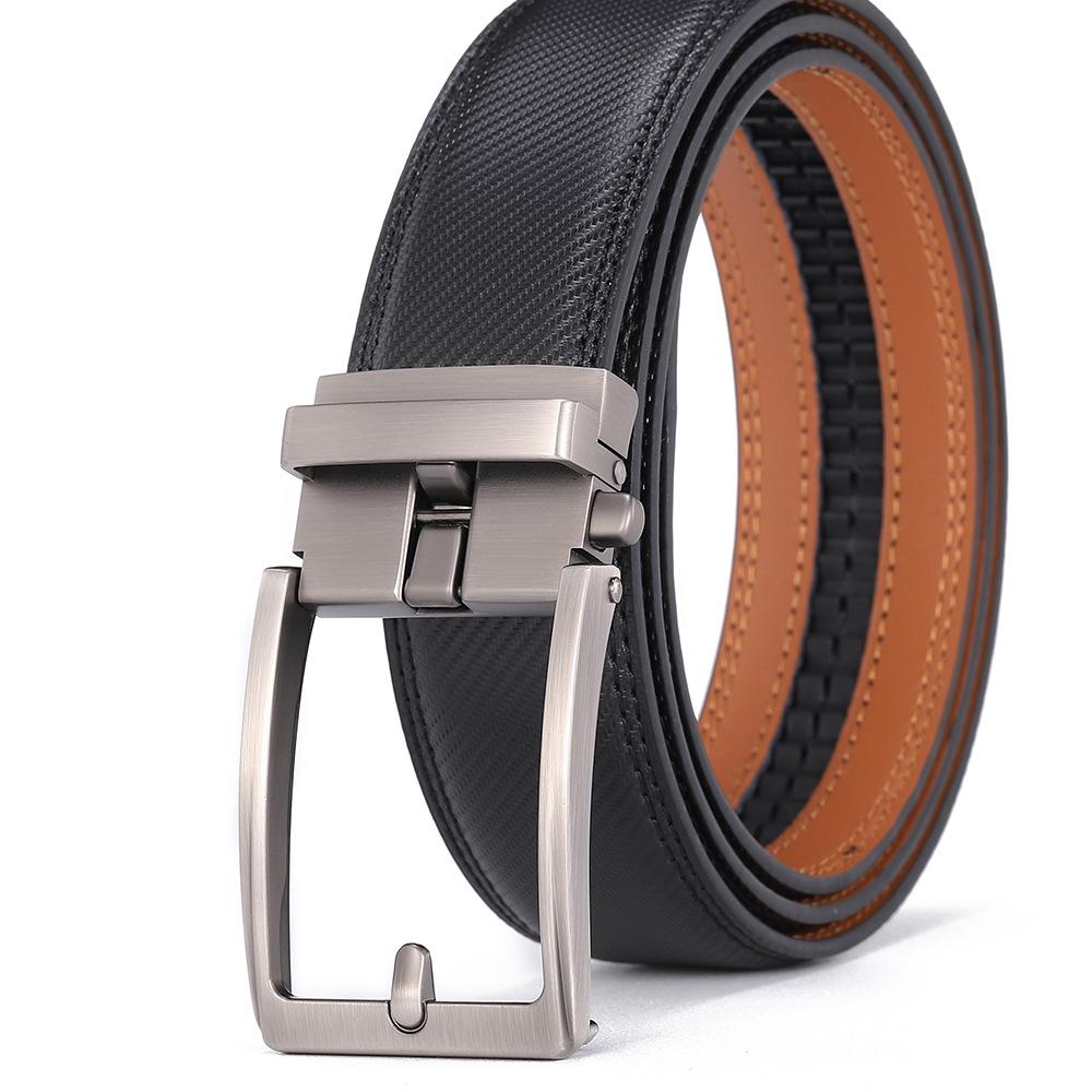Men's Genuine Leather Belt with Automatic Buckle - High-End Fashion Casual Waistband