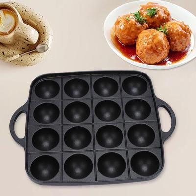 Takoyaki Grill Pan Easy To Clean Cookware Kitchen Frying Pan 16 Holes Takoyaki Maker for Indoor Outdoor Party Picnic Restaurant