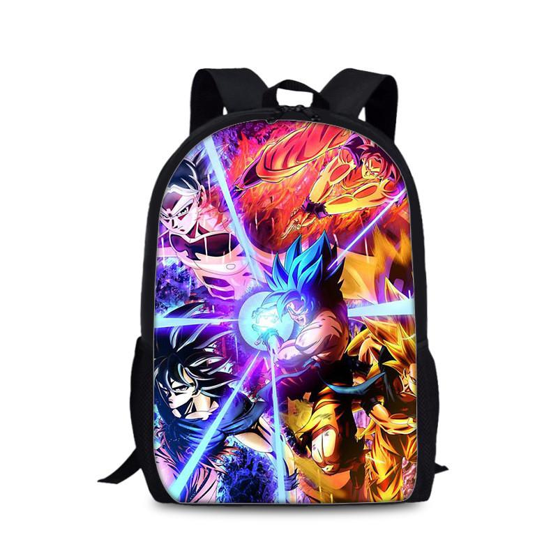Dragon Ball Goku Printed Nylon Book Backpack For Students And Daily Use