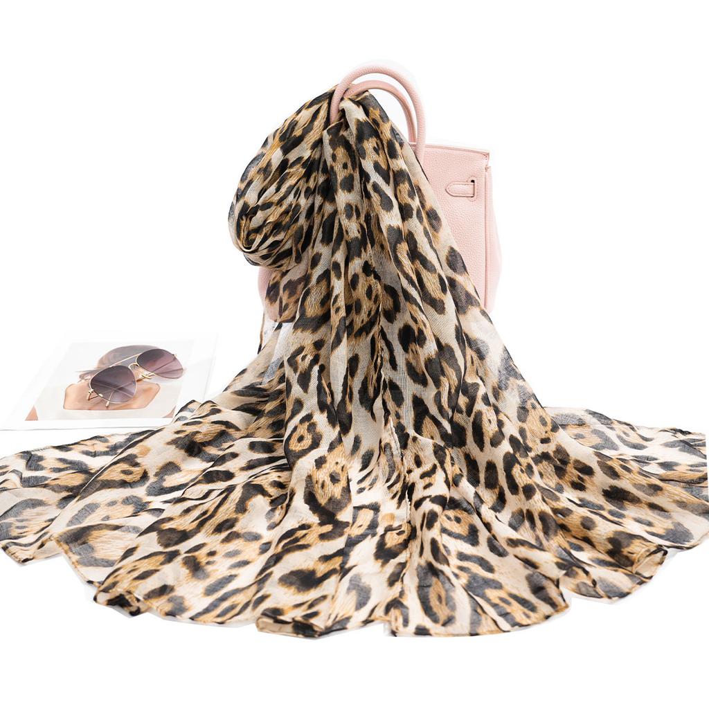 180*90Cm Large Women Brand Viscose Scarf Big Petal Leopard Voile Hijab Shawls and Wraps Female Foulards Luxury Designer NEW