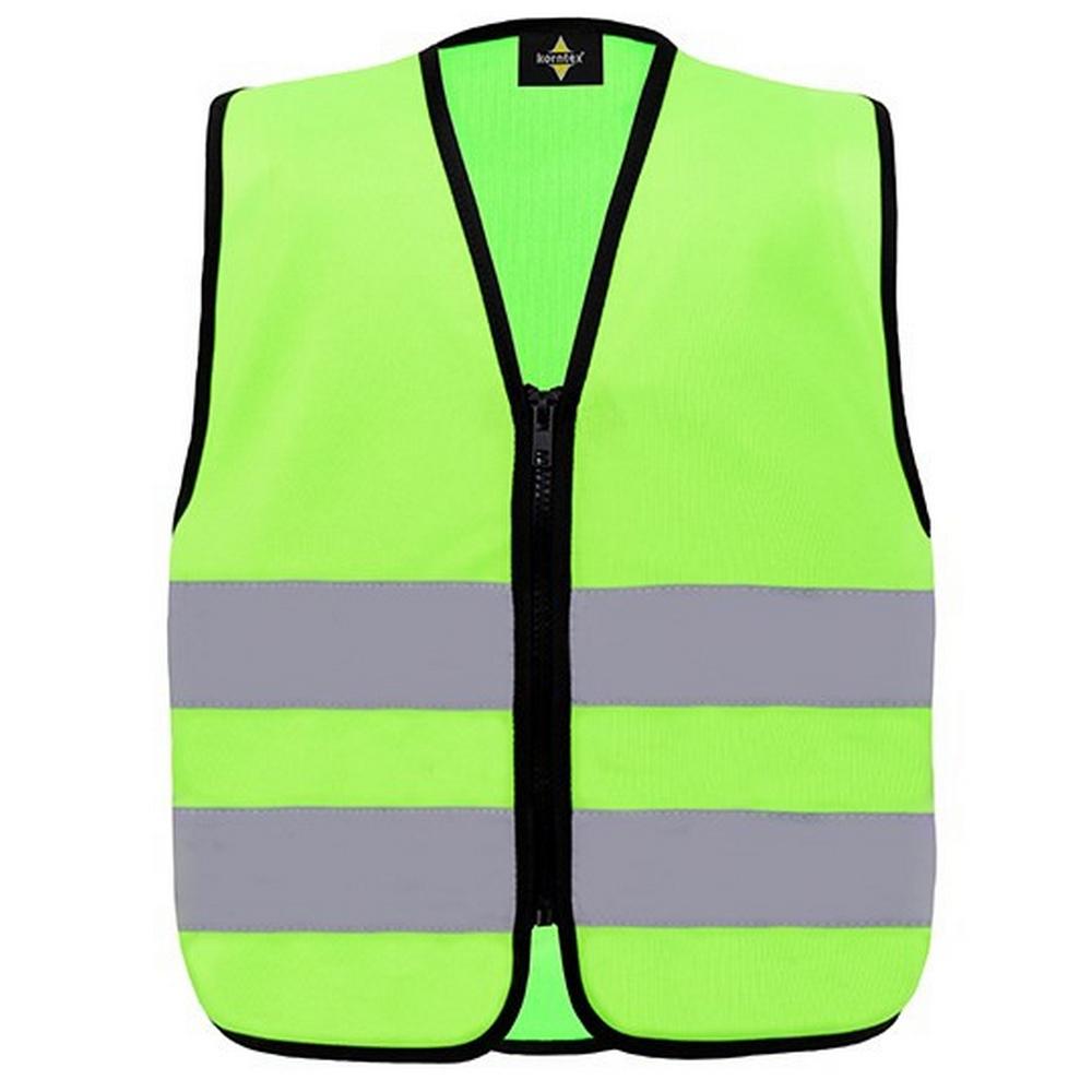 Korntex Childrens/Kids Aalborg Front Zip Safety Hi-Vis Vest
