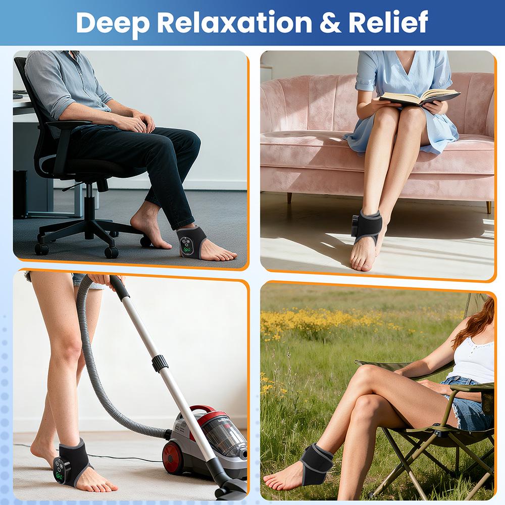 Hot Compress Ankle Massager: Rechargeable Foot & Ankle Joint Relaxation Device