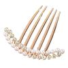 Elegant Faux Pearls Rhinestone Hair Comb Simple Women Bride Golden Simple Decor Hair Stick Wedding Birthday Hair Accessories
