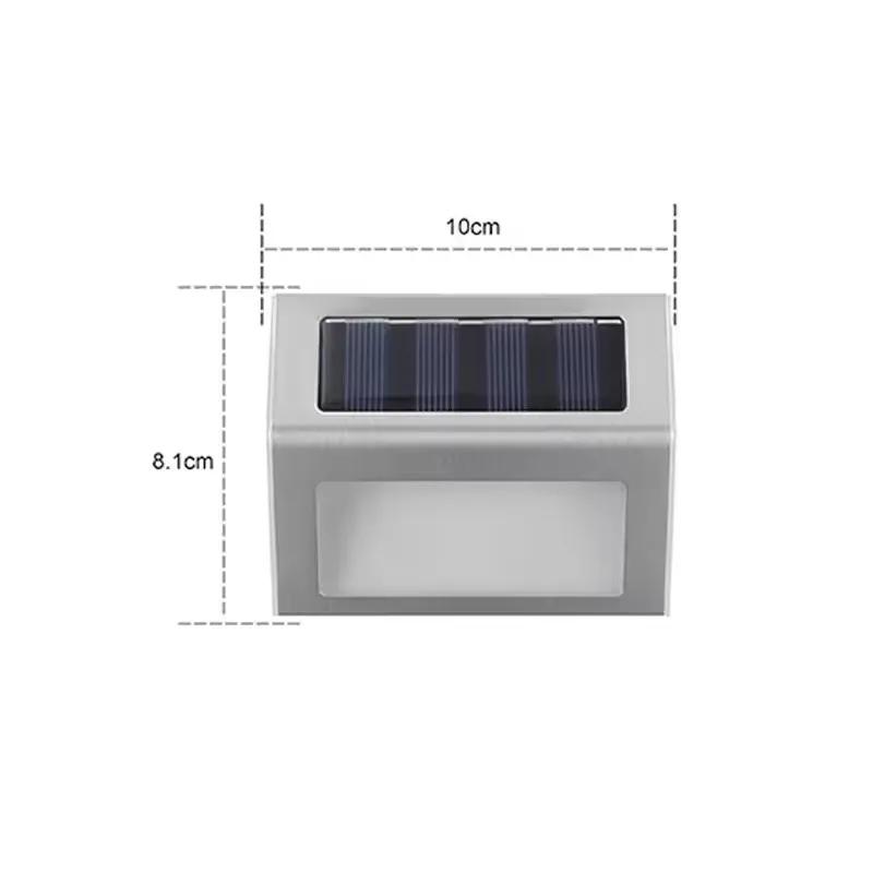 1-8PCS Solar Stainless Steel Step Light Waterproof Anti-corrosion and Environmental Protection Wall Light for Garden Fence Wall