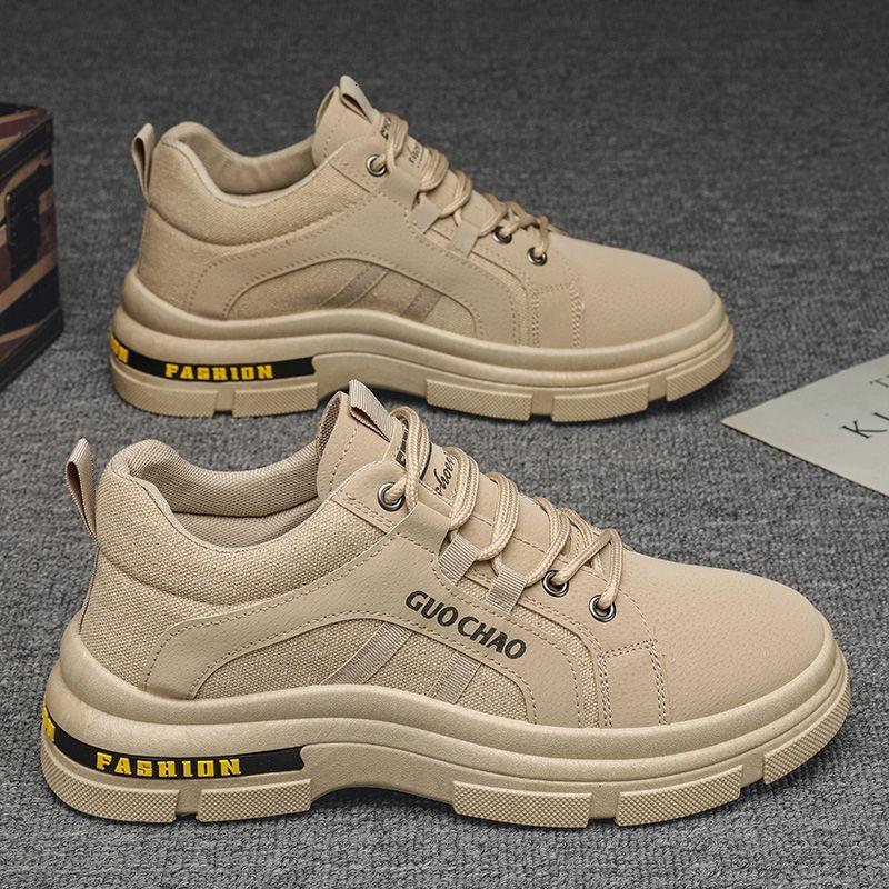 

Fashion Spring Autumn style anti slip wear-resistant casual board shoes simple comfortable daily lightweight fashionable men s shoes 39 хаки